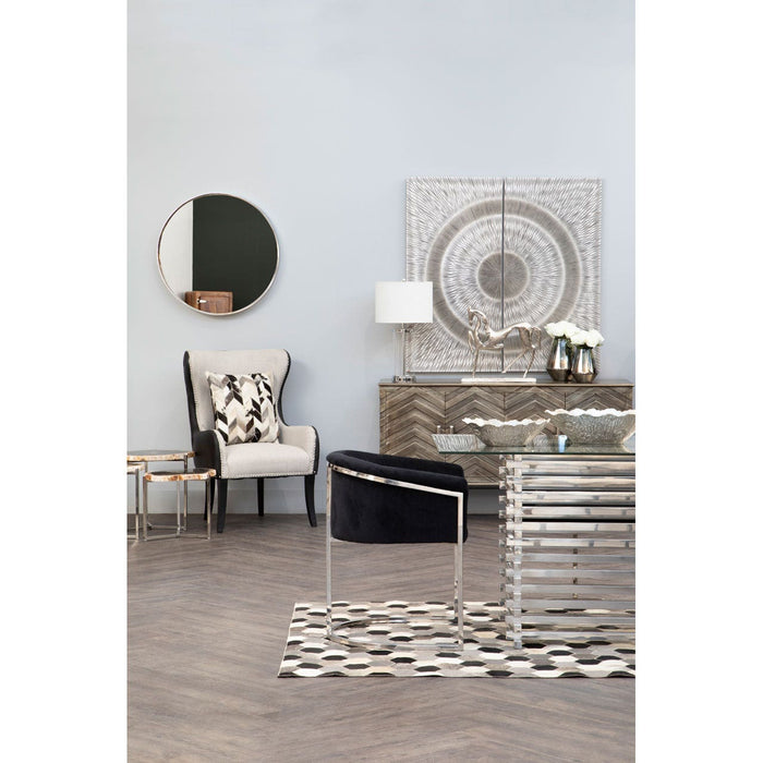 Doucet Natural-Toned Fabric Armchair - Modern Home Interiors
