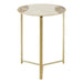 Vizzini Marble / Brass Finish Iron Side Table - Modern Home Interiors