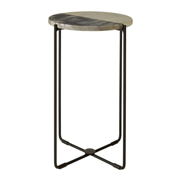 Templar Black and White Marble / Iron Table - Modern Home Interiors