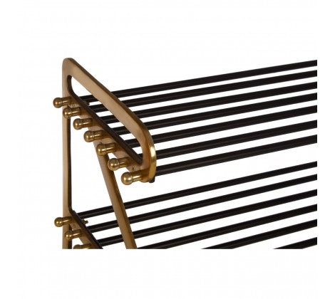 Hawkes Premium Black and Gold 3 Tier Shoe Rack - Modern Home Interiors