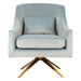 Hendricks Blue Velvet Accent Swivel Chair - Modern Home Interiors