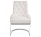Azalea Ivory and Silver Luxe Faux Leather Dining Chair - Modern Home Interiors
