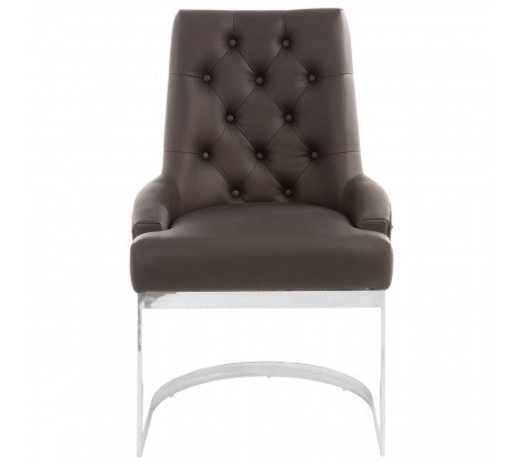 Azalea Black and Silver Luxe Faux Leather Dining Chair - Modern Home Interiors