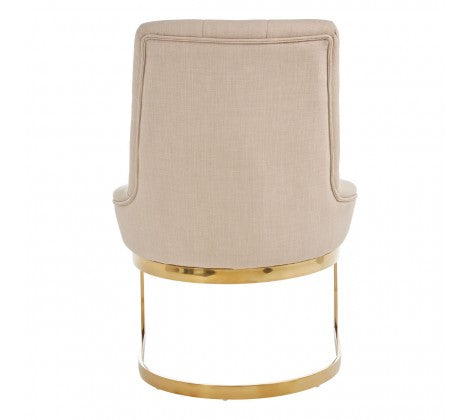 Azalea Natural and Gold Luxe Dining Chair - Modern Home Interiors