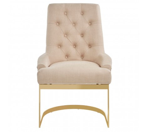 Azalea Natural and Gold Luxe Dining Chair - Modern Home Interiors