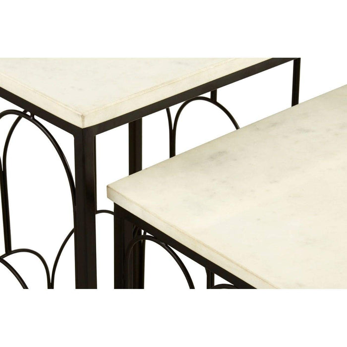 Templar Set of 2 Marble Tops Side Tables - Modern Home Interiors