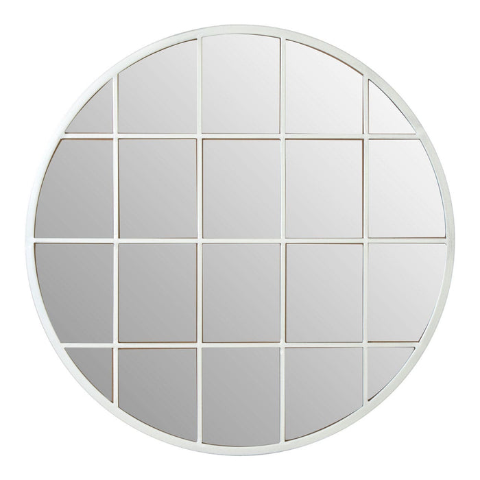 Deco Round Grid Panelled Wall Mirror - Modern Home Interiors
