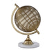 Gold Wire Globe Ornament on Marble Base - Modern Home Interiors