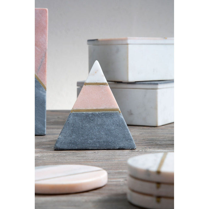 Kira Set of 4 Marble and Gold Filling Coasters - Modern Home Interiors