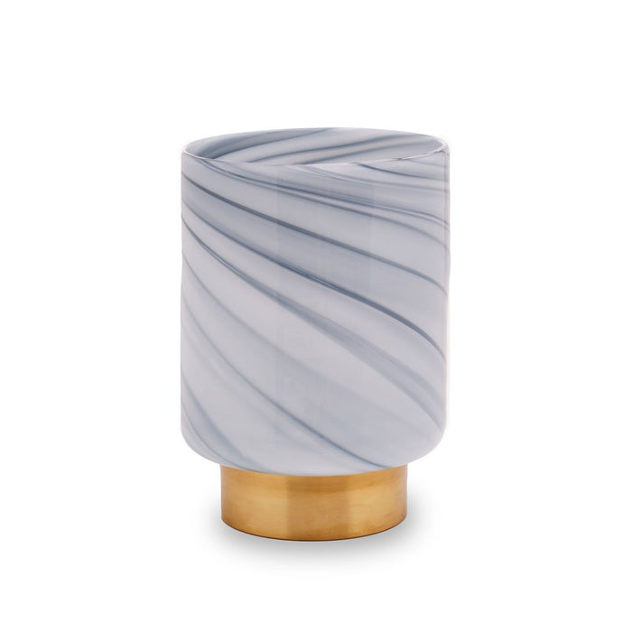 Swirl Grey Glass Vase - Small