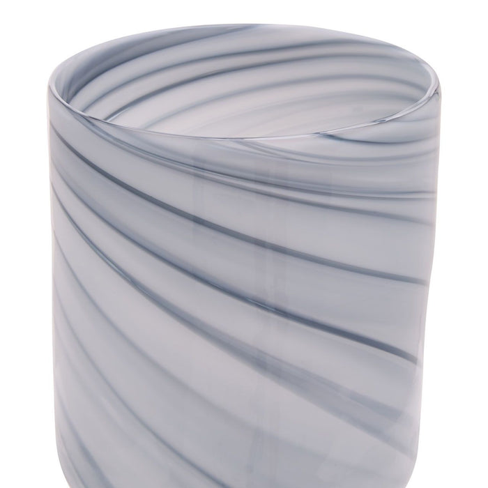 Swirl Grey Glass Vase - Small
