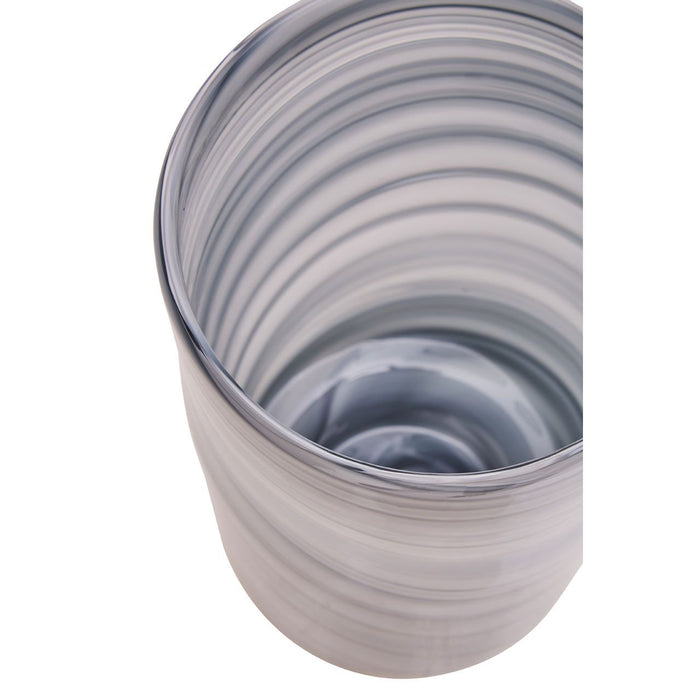 Swirl Grey Glass Vase - Large