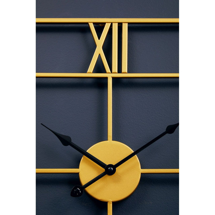 Gold Finish Rounded Square Roman Numerals Wall Clock - 50 x 50cm