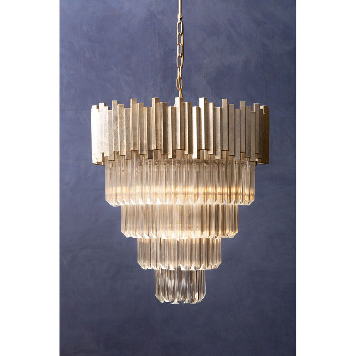 Lustra Large Silver Finish Luxe Chandelier - Modern Home Interiors