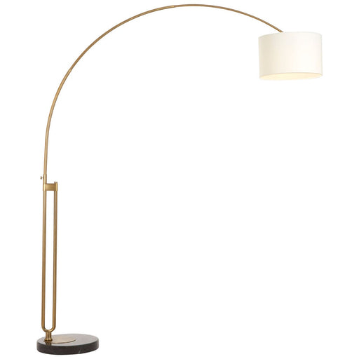 Hubert Arc Floor Lamp - Brass Finish with Marble Base - Modern Home Interiors