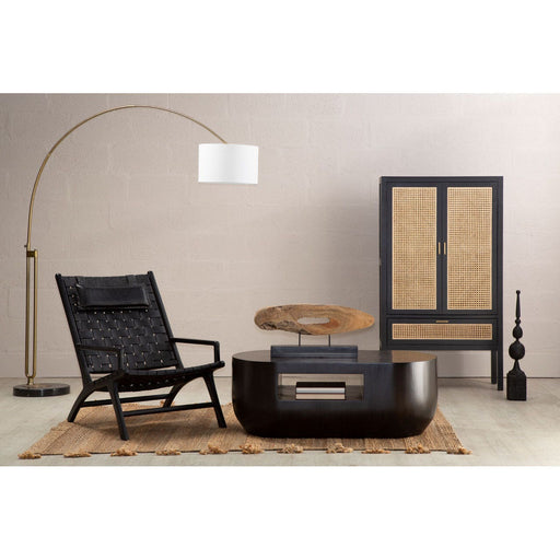 Hubert Arc Floor Lamp - Brass Finish with Marble Base - Modern Home Interiors