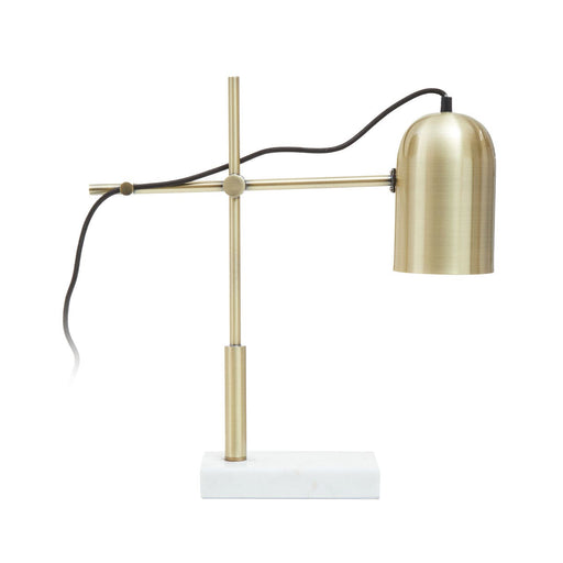 Equipoise Gold Shade Desk Lamp with White Marble Base - Modern Home Interiors