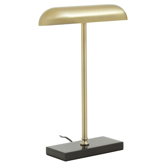 Brass Finish Desk Lamp with Black Marble Base