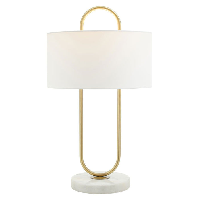 Marble Base Table Lamp with White Fabric Shade