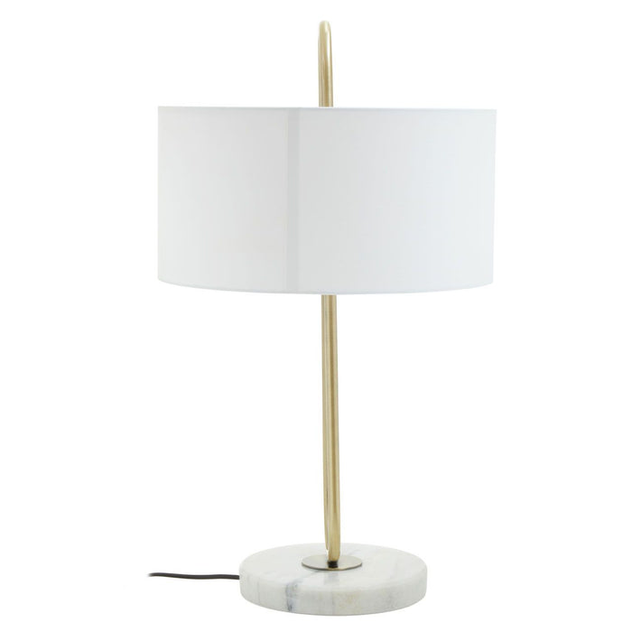 Marble Base Table Lamp with White Fabric Shade