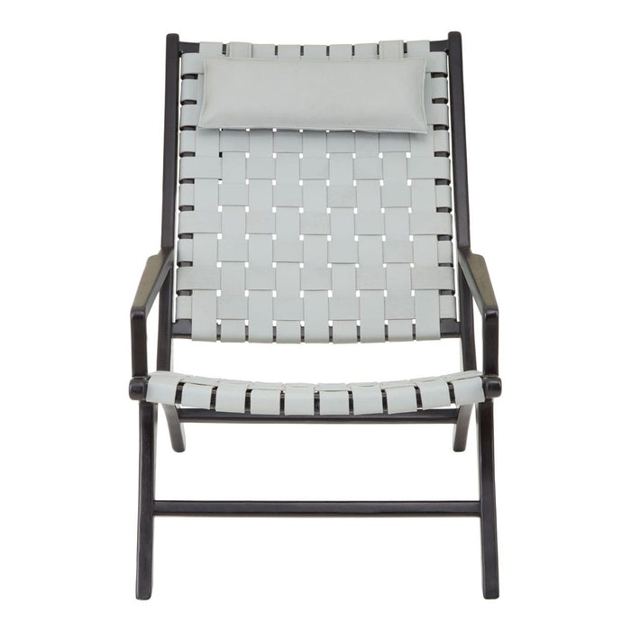 Kendari Grey Leather Woven Chair - Modern Home Interiors