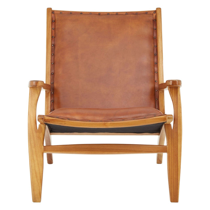 Kendari Brown Leather Chair - Modern Home Interiors