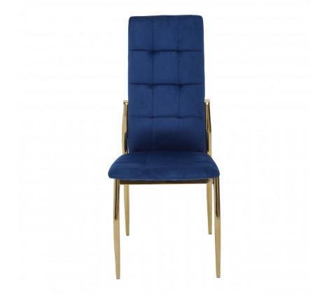 Tamzin Blue Velvet High Back Dining Chair - Modern Home Interiors
