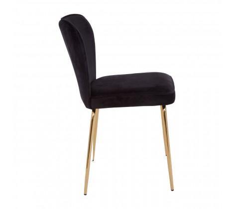 Tamzin Curved Black Gold Finish Dining Chair - Modern Home Interiors