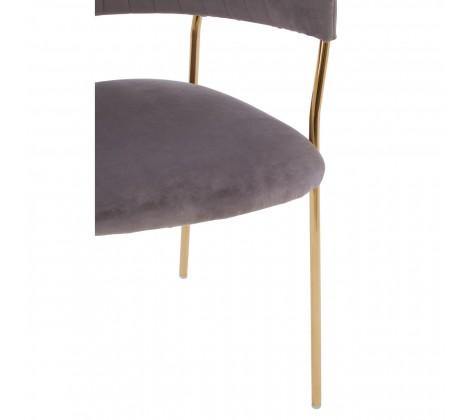 Tamzin Mink Channel Gold Finish Dining Chair - Modern Home Interiors