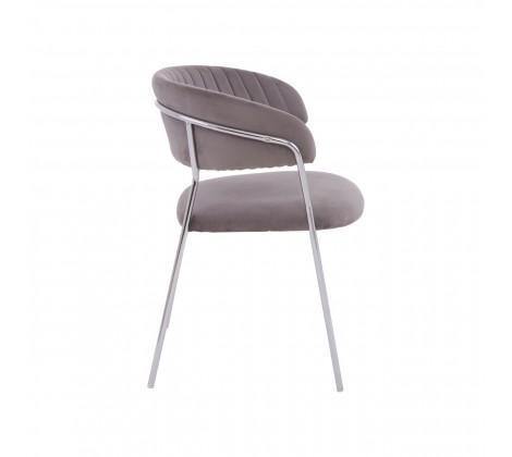 Tamzin Mink Channel Chrome Finish Dining Chair - Modern Home Interiors