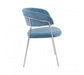 Tamzin Blue Channel Chrome Finish Dining Chair - Modern Home Interiors