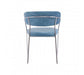Tamzin Blue Channel Chrome Finish Dining Chair - Modern Home Interiors
