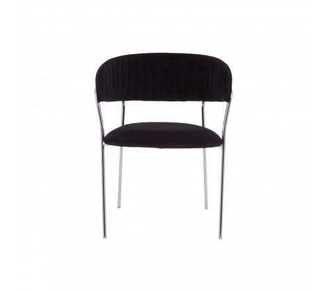Tamzin Black Channel Chrome Finish Dining Chair - Modern Home Interiors