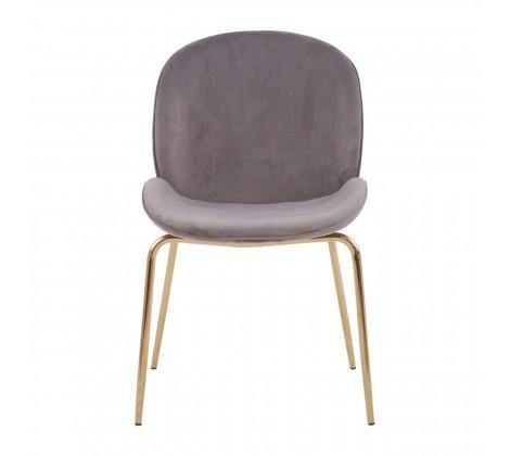 Tamzin Mink Winged Gold Finish Dining Chair - Modern Home Interiors