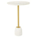 Rabia White Marble Iron Stand Side Table - Modern Home Interiors