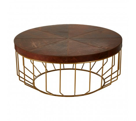 Kensington Townhouse Brown Top Round Coffee Table - Modern Home Interiors