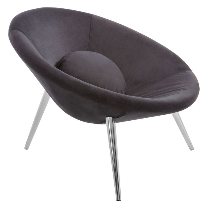 Orb Black Velvet Accent Chair - Modern Home Interiors