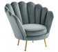 Ovala Light Blue Plush Velvet Scalloped Accent Chair - Modern Home Interiors