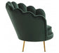 Ovala Deep Green Plush Velvet Scalloped Accent Chair - Modern Home Interiors