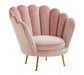 Ovala Pink Plush Velvet Scalloped Accent Chair - Modern Home Interiors