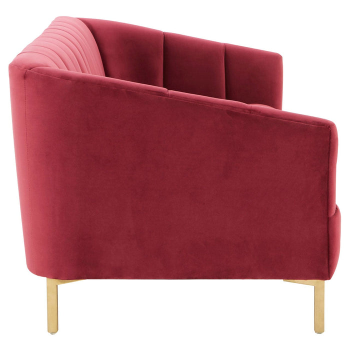 Isabella 3 Seater Wine Velvet Sofa - Modern Home Interiors