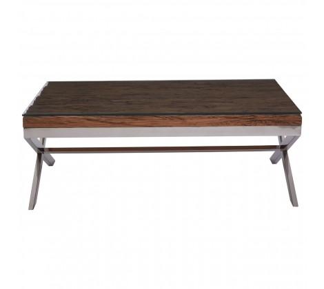 Kerala Natural Coffee Table With Cross Base - Modern Home Interiors