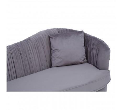 Franza 3 Seat Pleated Grey Velvet Sofa - Modern Home Interiors
