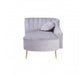 Felizia Grey Left Arm Velvet Chaise - Modern Home Interiors