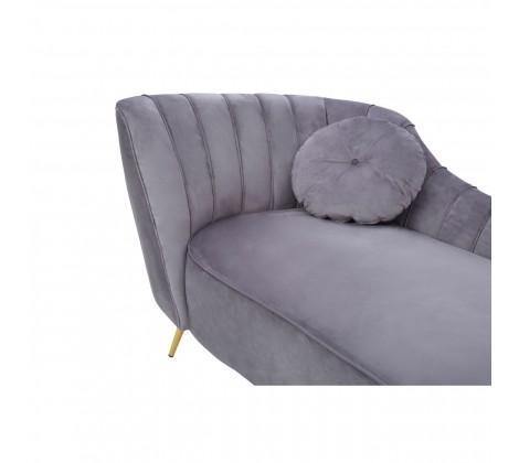 Felizia Grey Left Arm Velvet Chaise - Modern Home Interiors