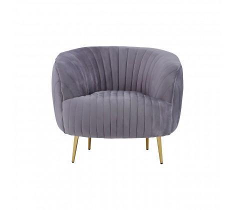 Florina Grey Velvet Chair With Gold Legs - Modern Home Interiors
