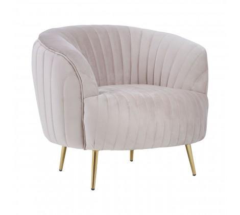 Florina Mink Velvet Chair With Gold Legs - Modern Home Interiors