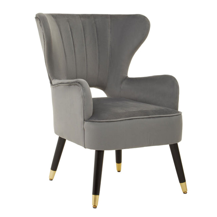 Grey Velvet Armchair