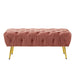 Tamra Velvet Footstool/Bench with Gold Legs - Dusty Pink - Modern Home Interiors