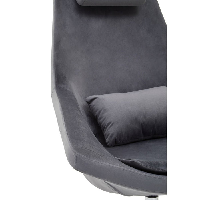 Modern Grey Velvet Armchair
